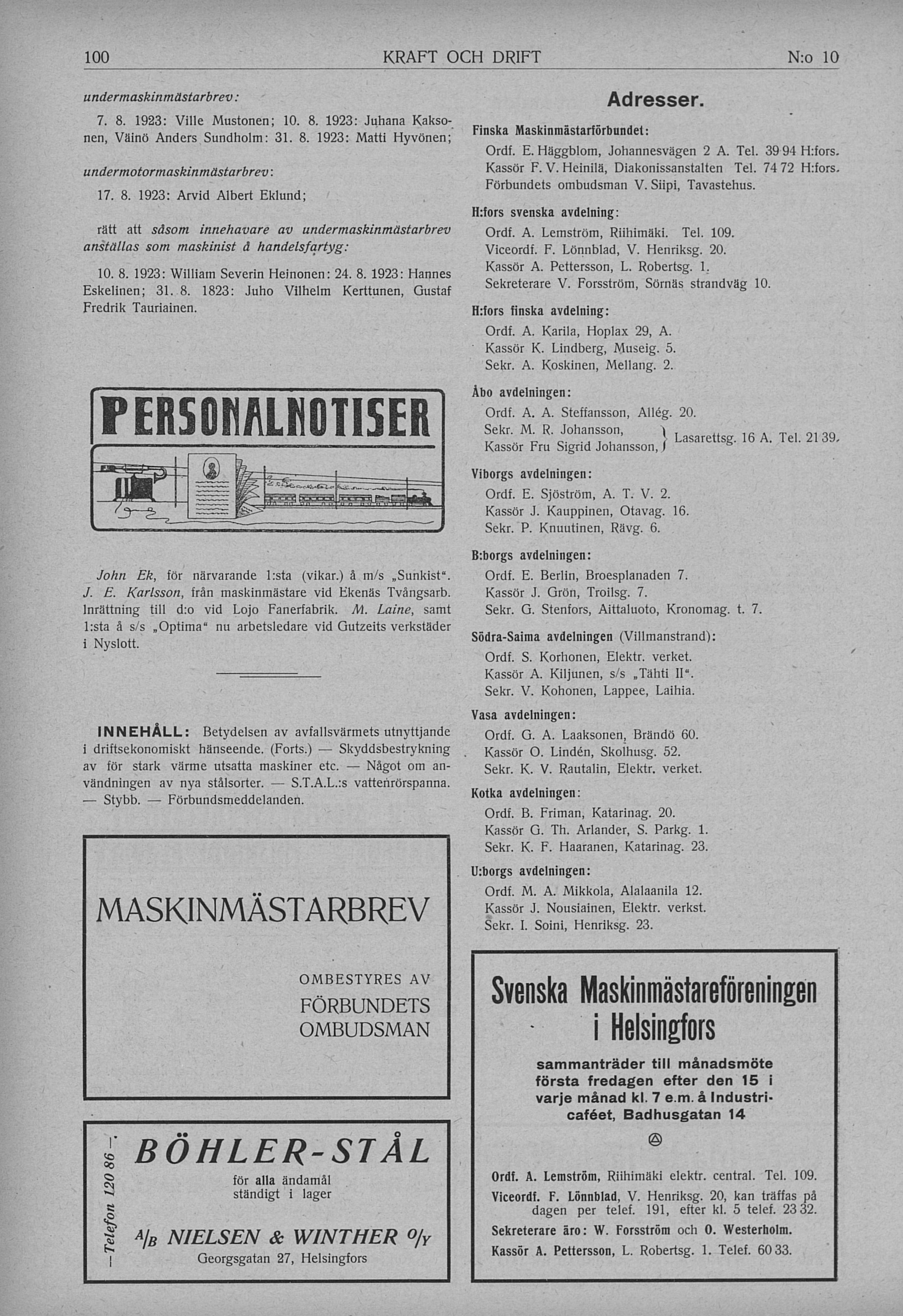 01 10 1924 Kraft Och Drift Tidskrift For Maskindrift Och Driftsekonomi No 10 Digitaaliset Aineistot Kansalliskirjasto