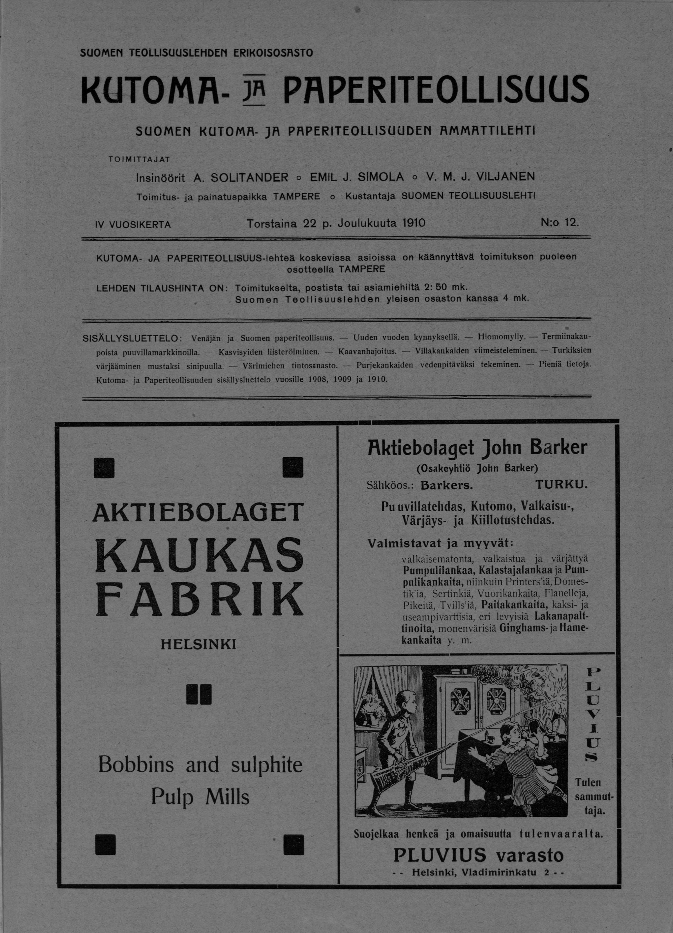  Kutoma- ja paperiteollisuus no 12 - Digitaaliset aineistot -  Kansalliskirjasto