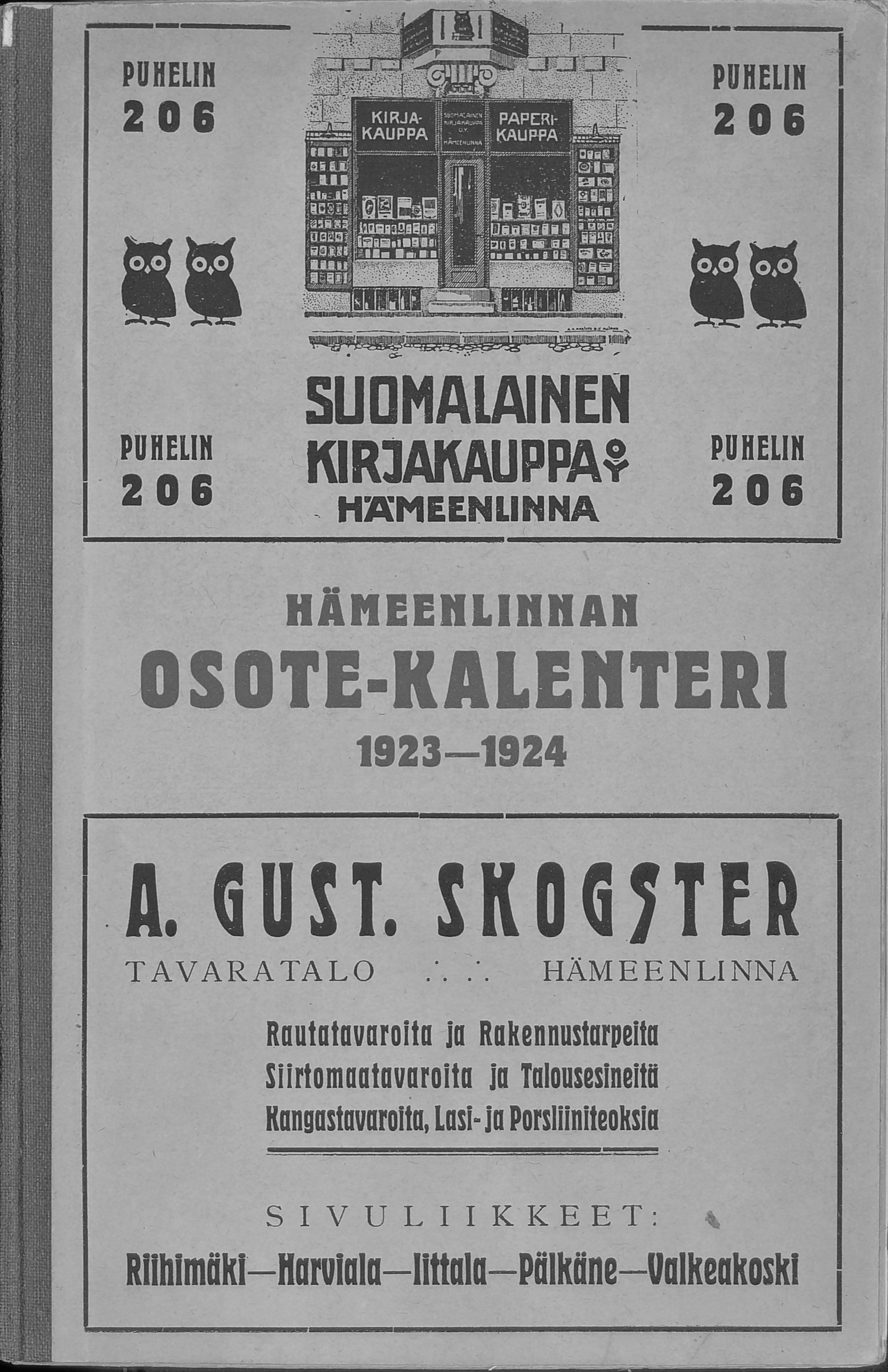  Hämeenlinnan osote-kalenteri - Digitaaliset aineistot -  Kansalliskirjasto