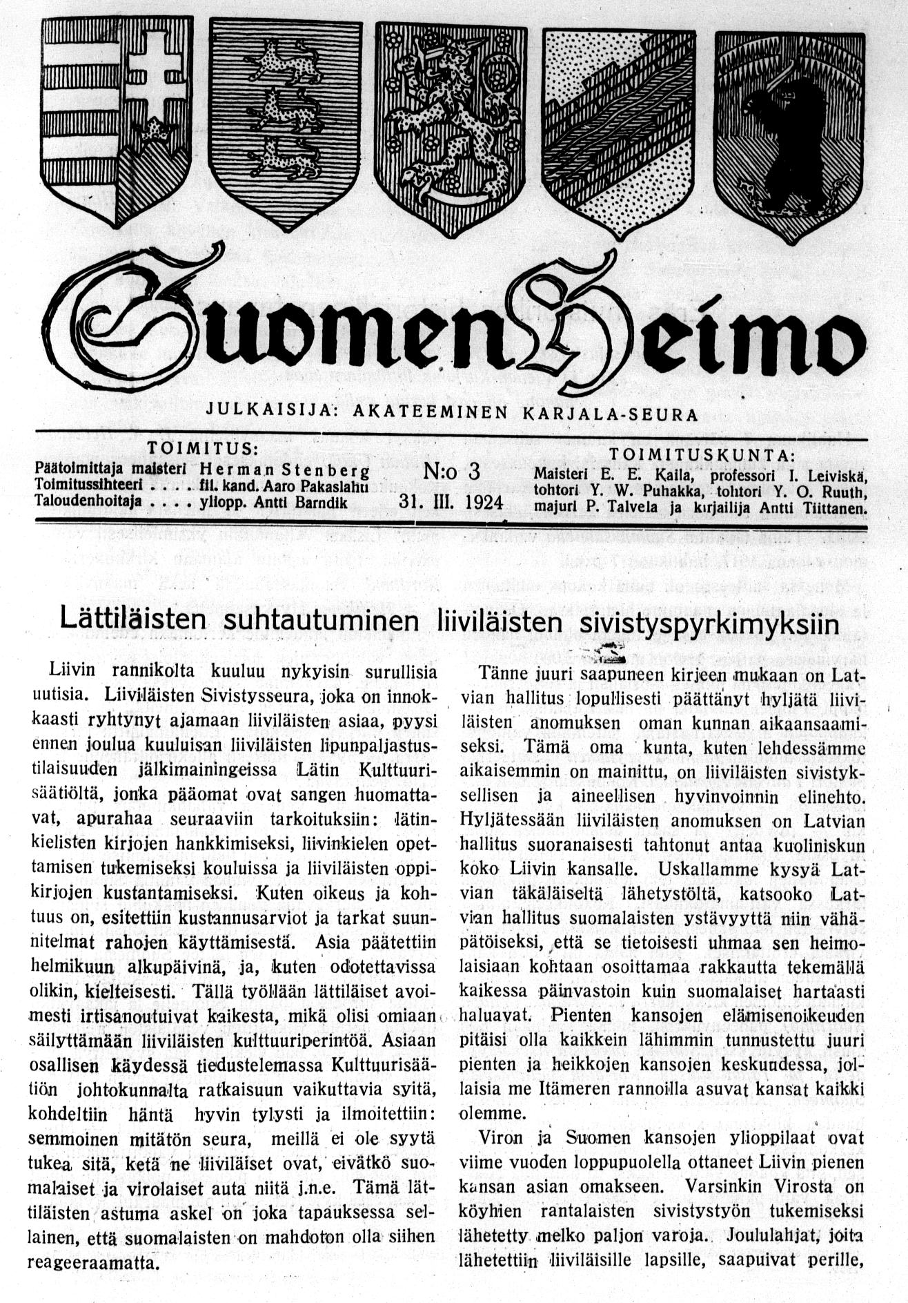  Suomen heimo no 3 - Digitaaliset aineistot - Kansalliskirjasto