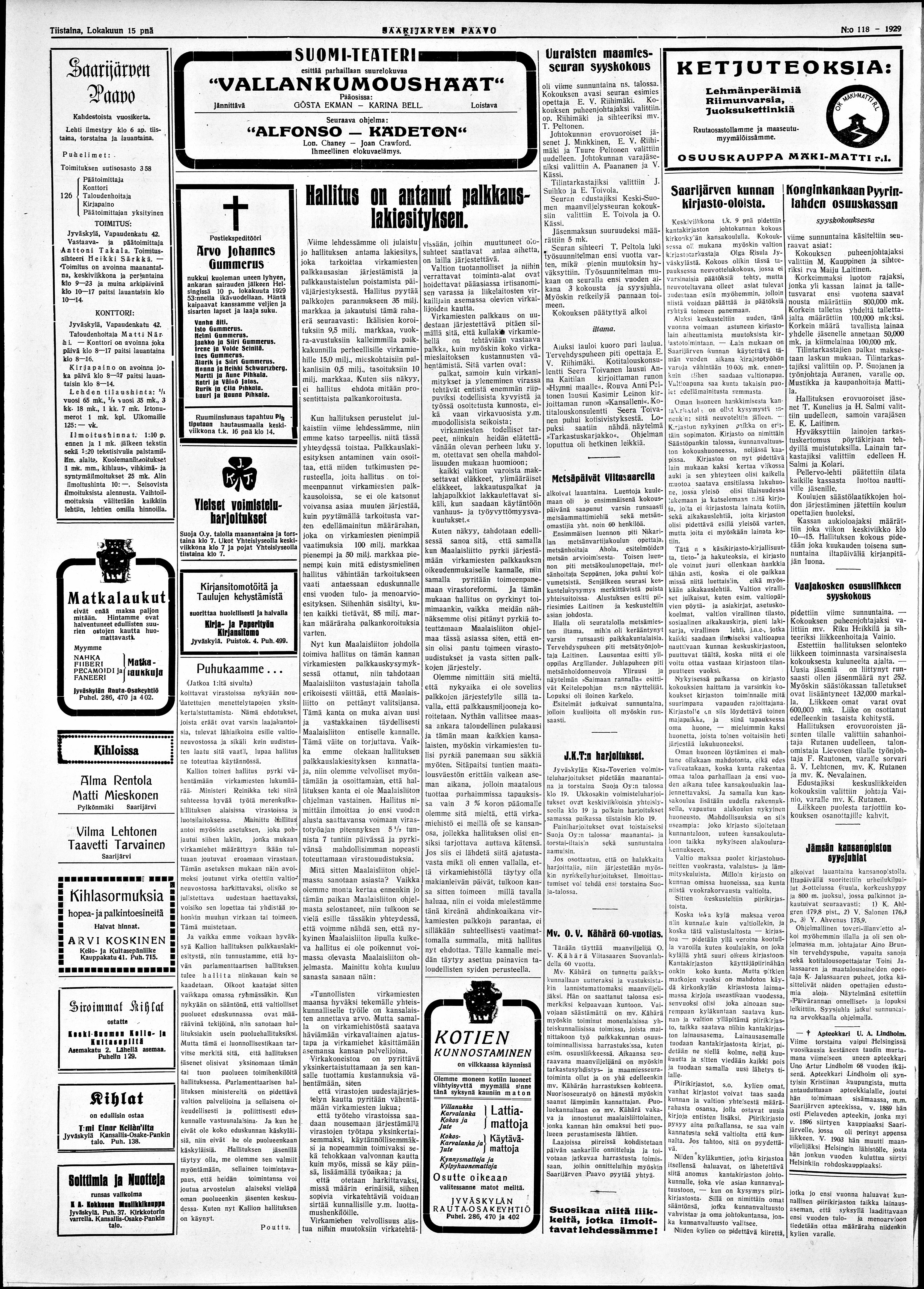  Saarijärven Paavo no 118 - Digitaaliset aineistot -  Kansalliskirjasto